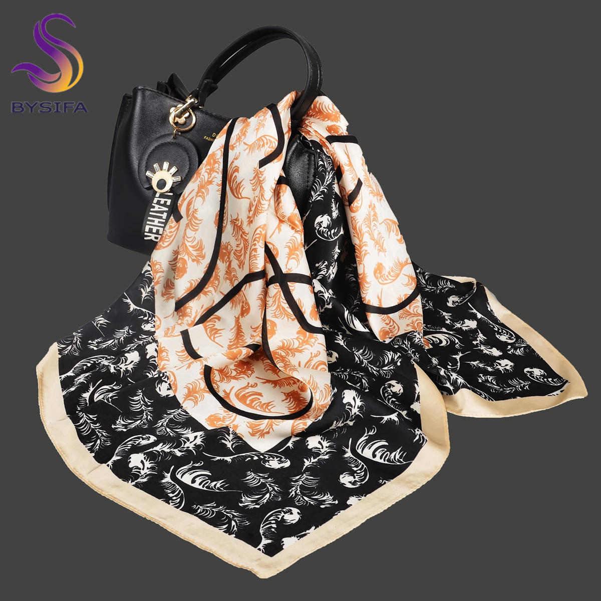 BYSIFA Letters Silk Scarf Shaw - Shawl Wrap Winter のレビューと価格
