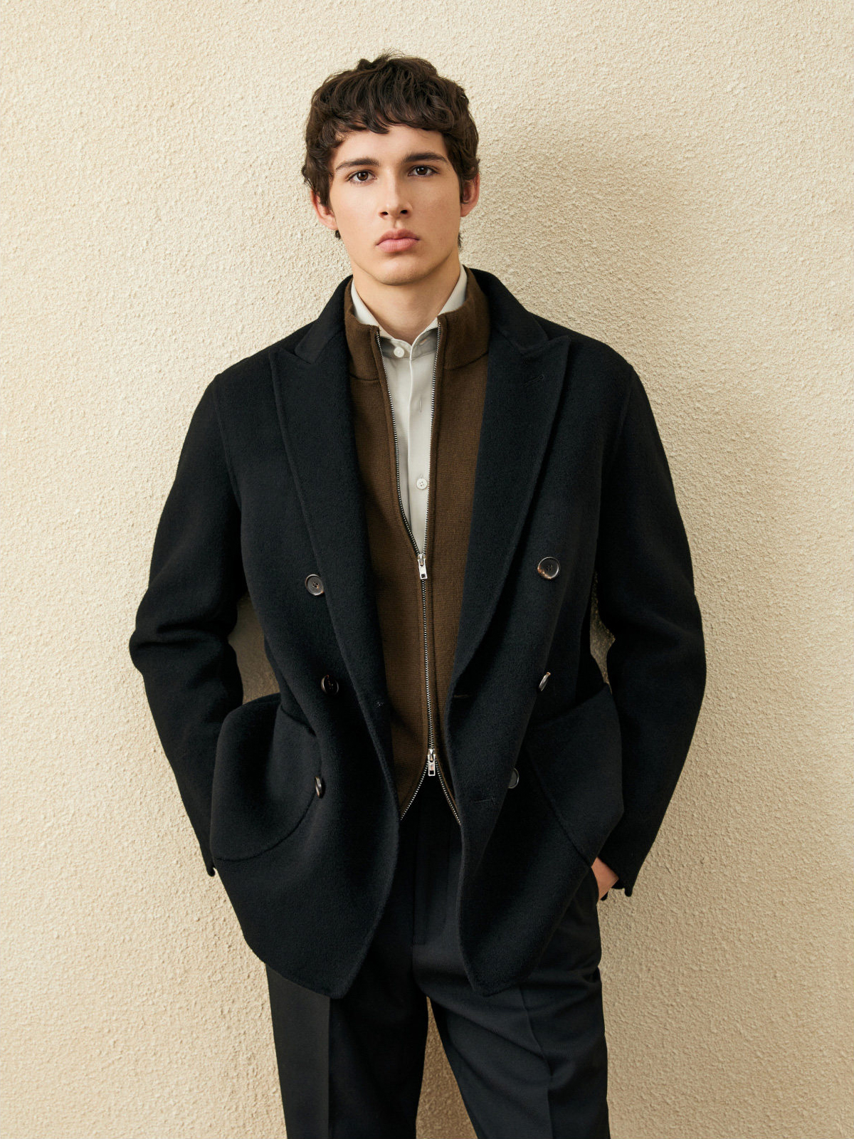 Men‘s 100% Wool Short Coat | B - Wool Coat Peacoat のレビューと価格
