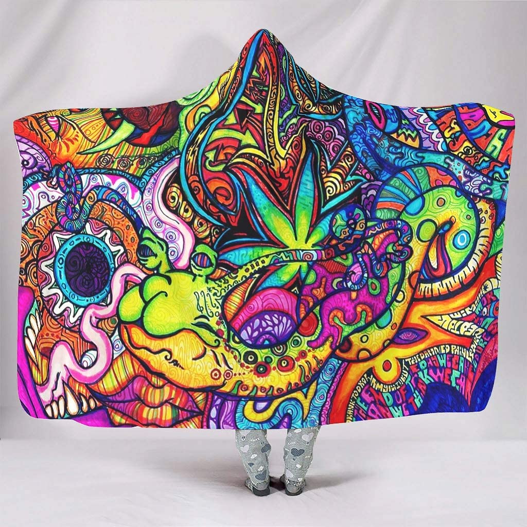 Abstract Bright Trippy Rainbow - Sherpa Hoodie Fleece のレビューと価格