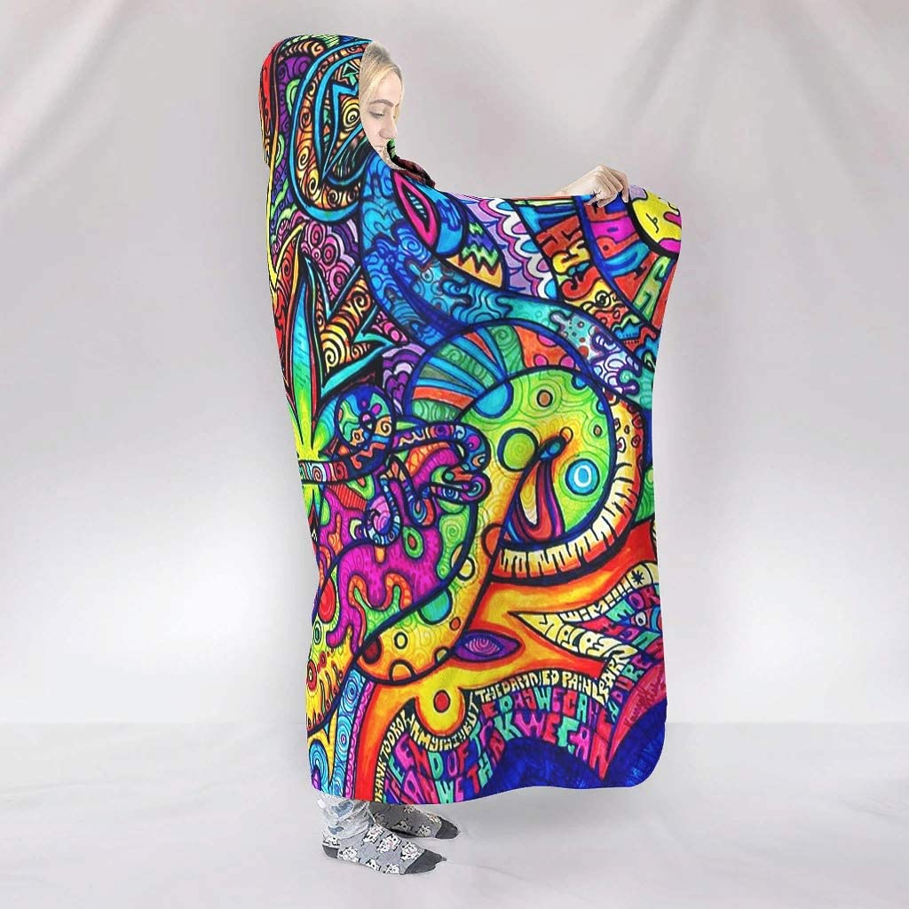Abstract Bright Trippy Rainbow - Sherpa Hoodie Fleece のレビューと価格