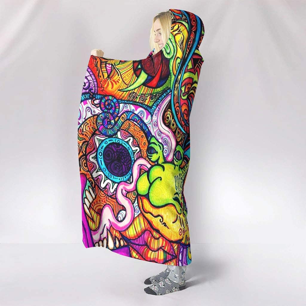 Abstract Bright Trippy Rainbow - Sherpa Hoodie Fleece のレビューと価格