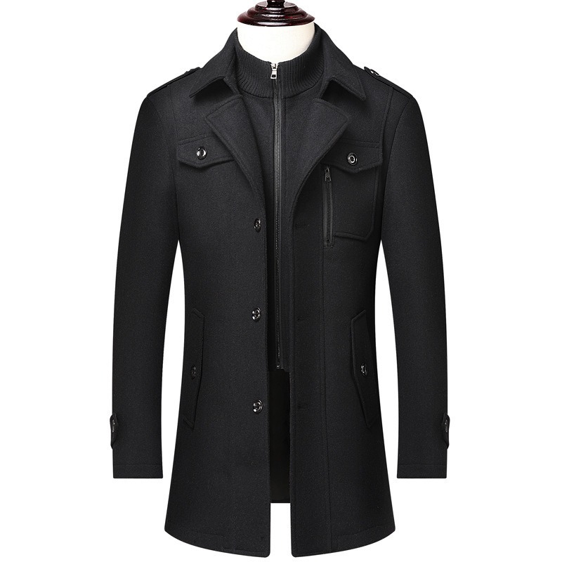 Men's Winter Wool Blend Coat D - Wool Coat Peacoat のレビューと価格