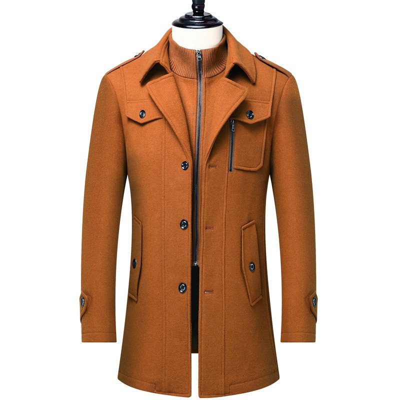 Men's Winter Wool Blend Coat D - Wool Coat Peacoat のレビューと価格