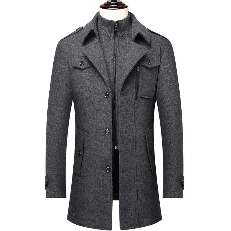 Men's Winter Wool Blend Coat D - Wool Coat Peacoat のレビューと価格