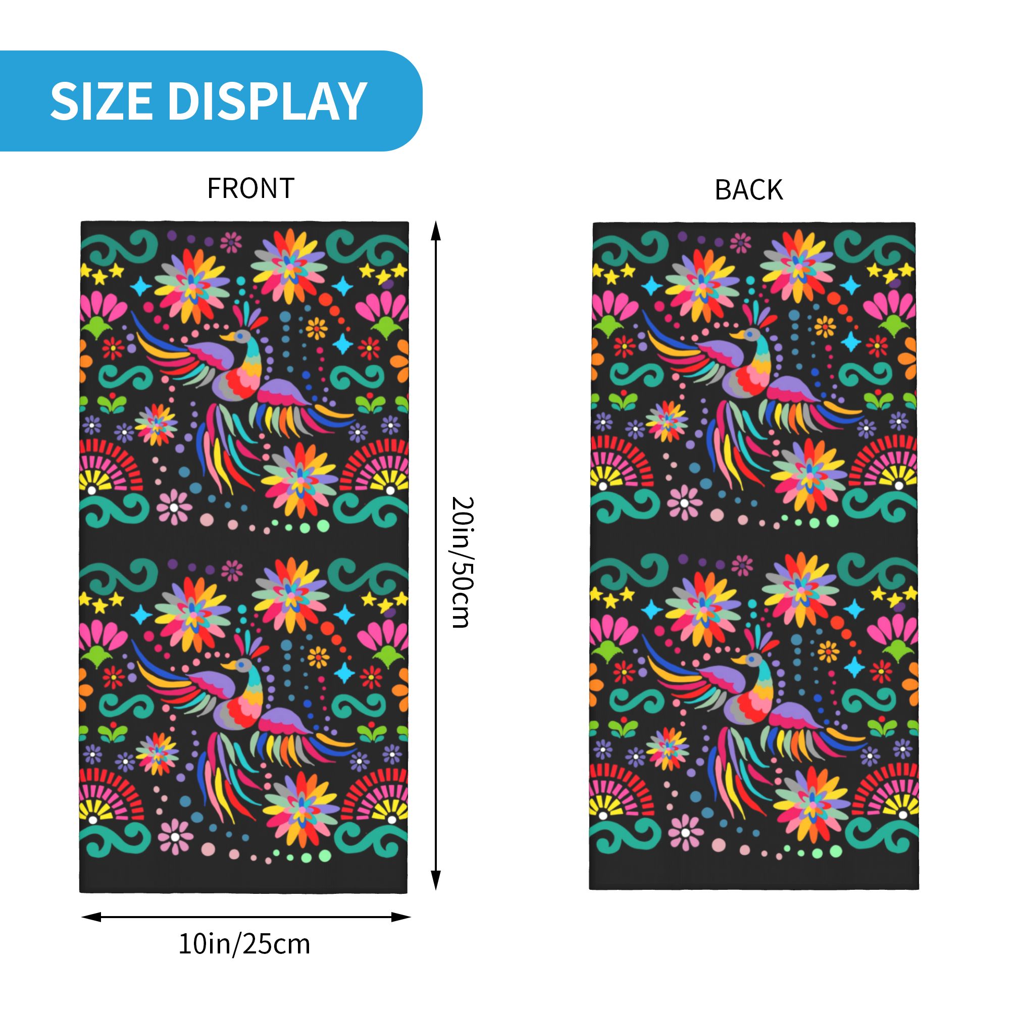 Custom Mexican Floral Flower T - Neck Gaiter Fleece のレビューと価格