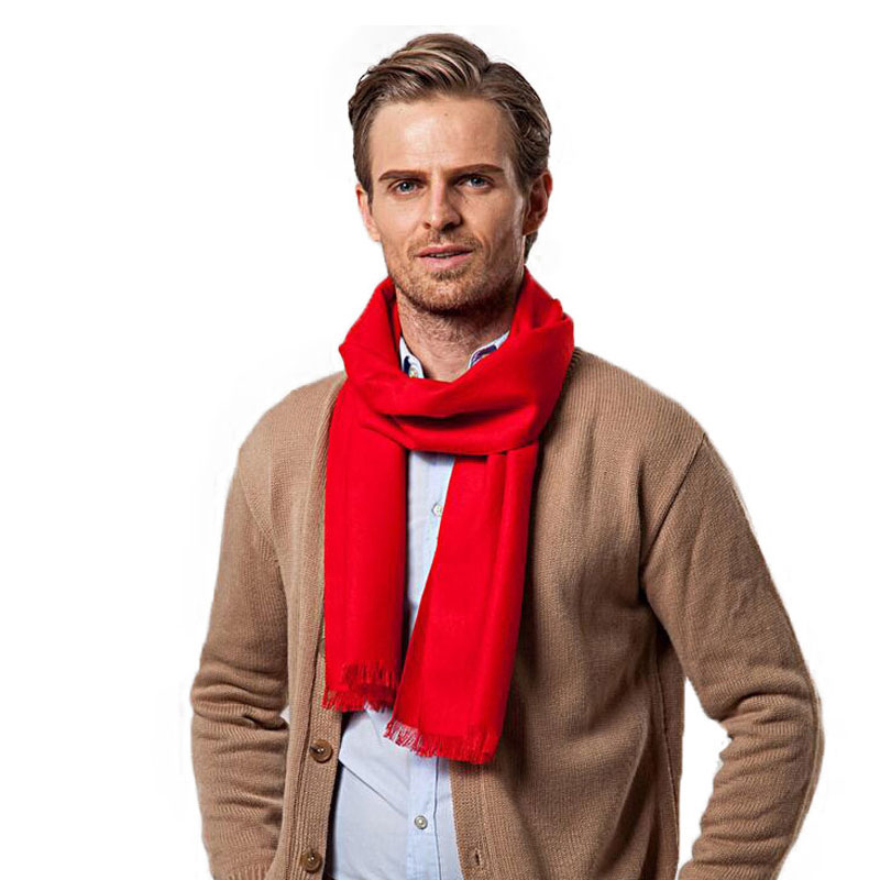 Fashion Winter Solid Color Men - Wool Scarf Men のレビューと価格
