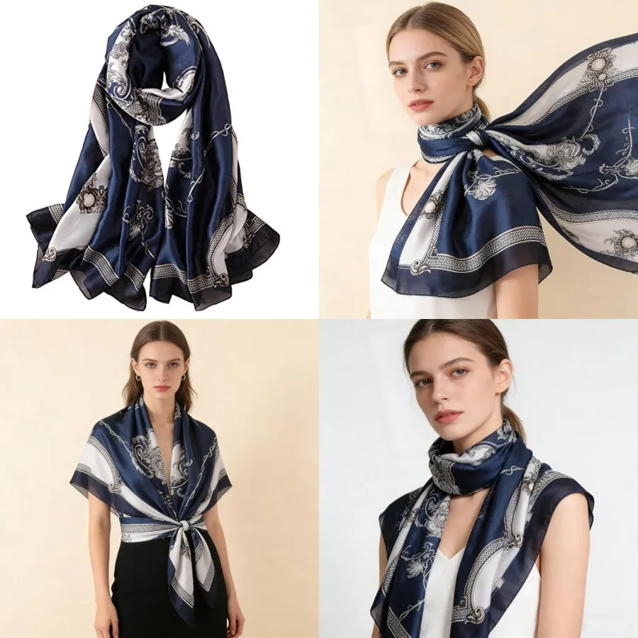 Silk Scarf Mulberry Silk Fashi - Shawl Wrap Winter のレビューと価格