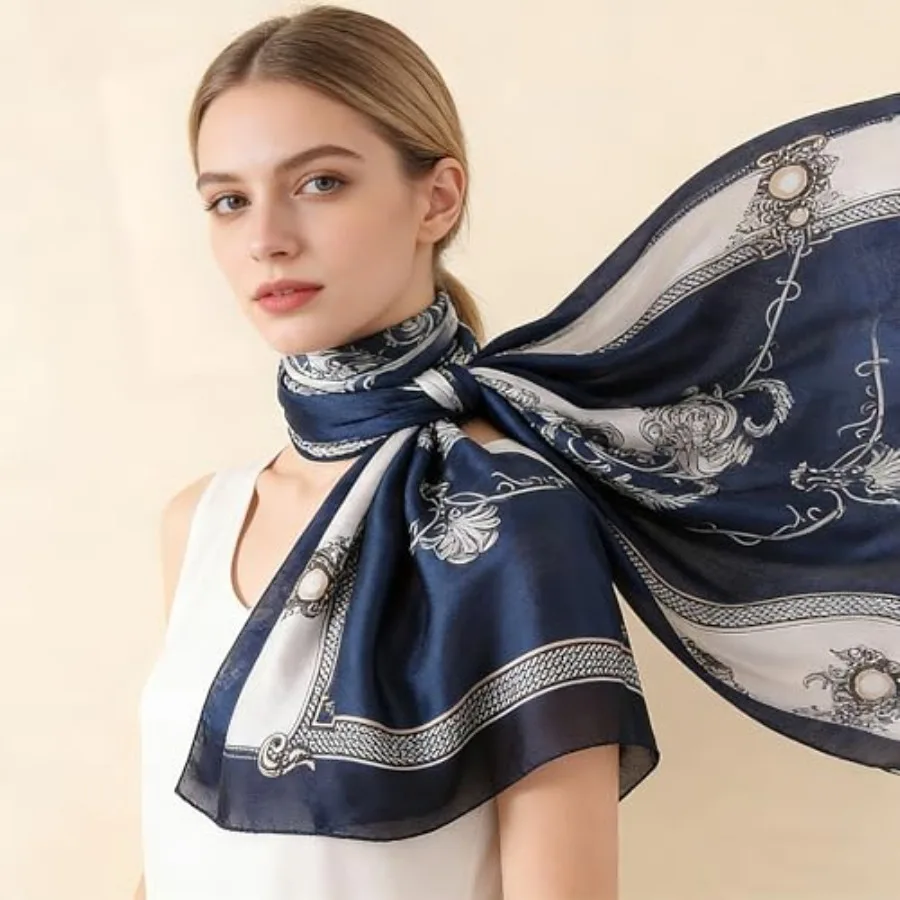 Silk Scarf Mulberry Silk Fashi - Shawl Wrap Winter のレビューと価格