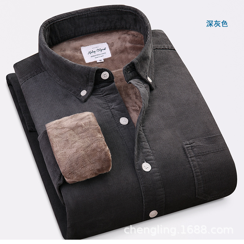 Corduroy Warm Shirts Cotton Pl - Flannel Shirt Lined のレビューと価格