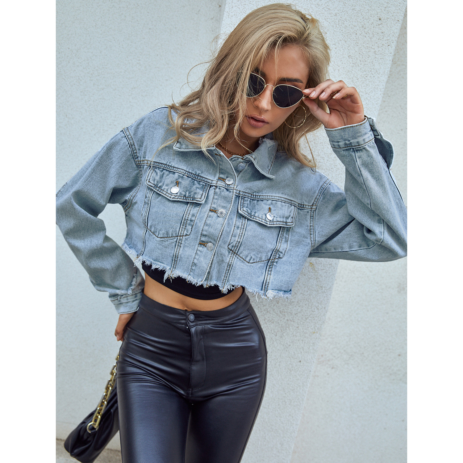 Women Denim Coats Solid Short  - Down Jacket Packable のレビューと価格