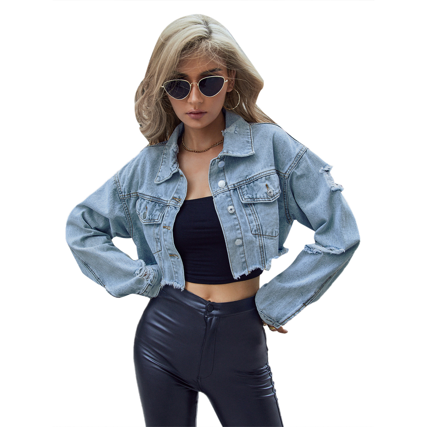 Women Denim Coats Solid Short  - Down Jacket Packable のレビューと価格