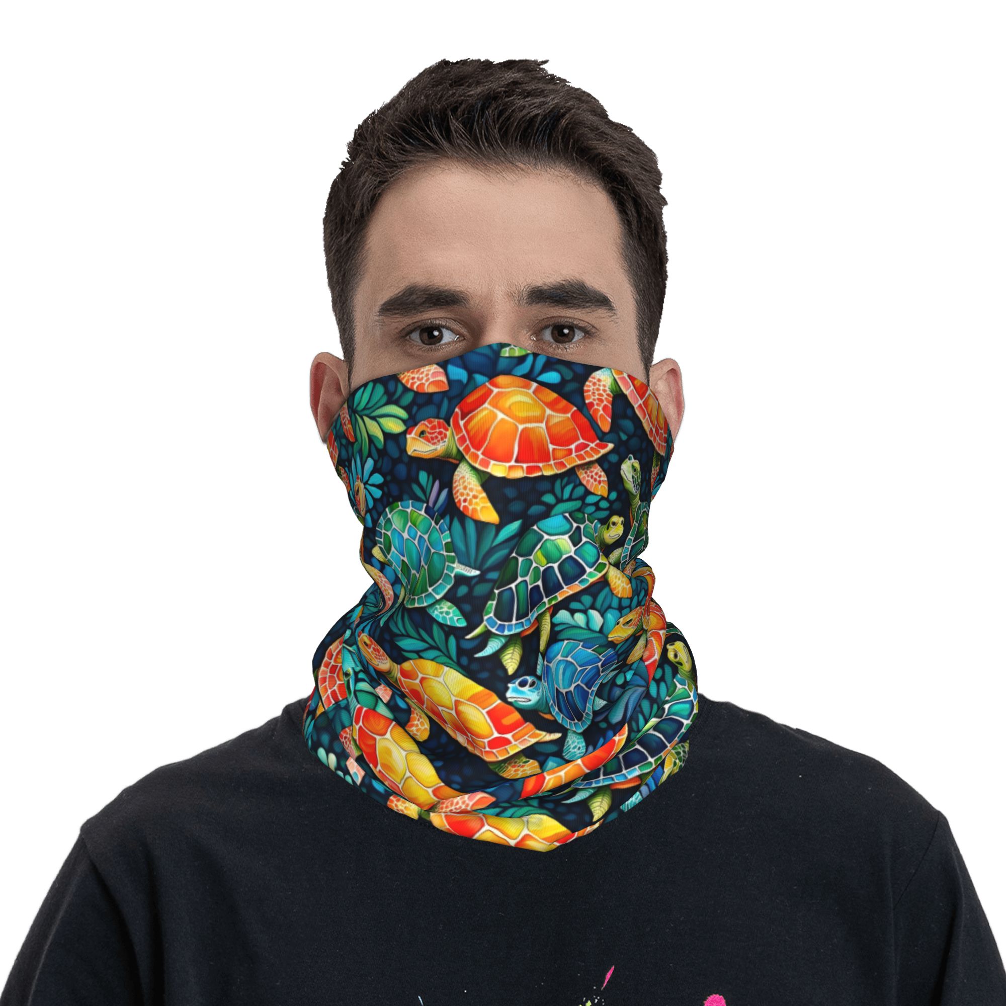 Custom Funny Colorful Sea Turt - Neck Gaiter Fleece のレビューと価格
