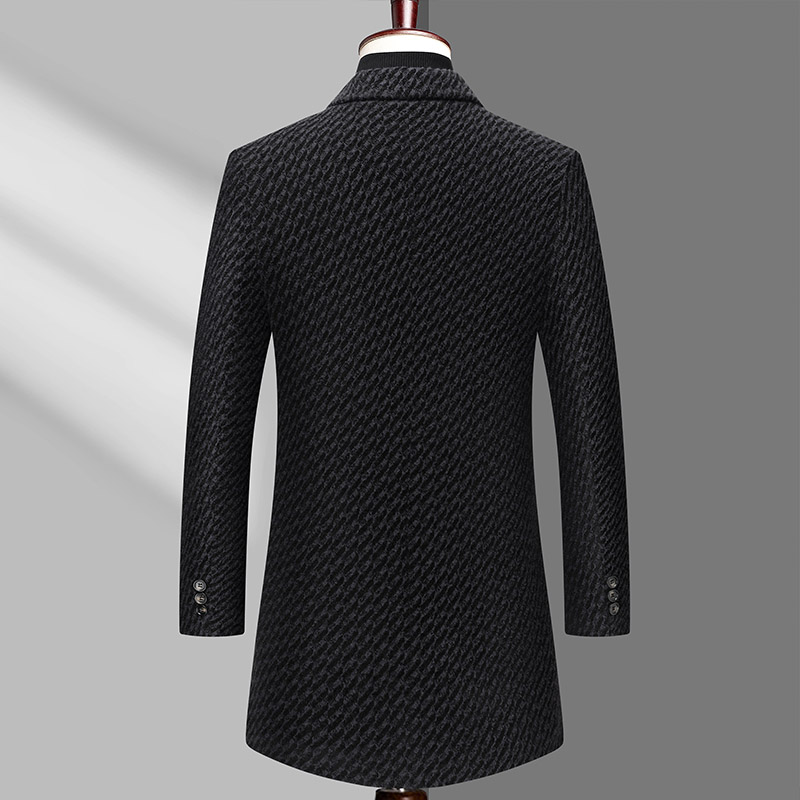 Long Coat Men Mens Wool Jacket - Wool Coat Peacoat のレビューと価格