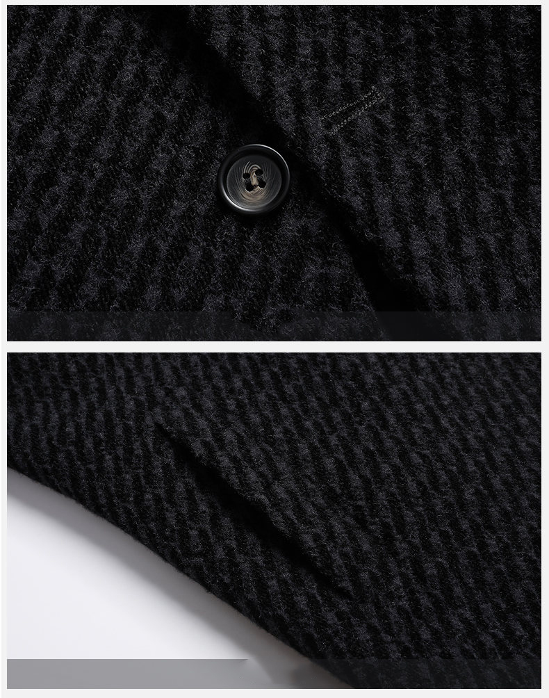 Long Coat Men Mens Wool Jacket - Wool Coat Peacoat のレビューと価格