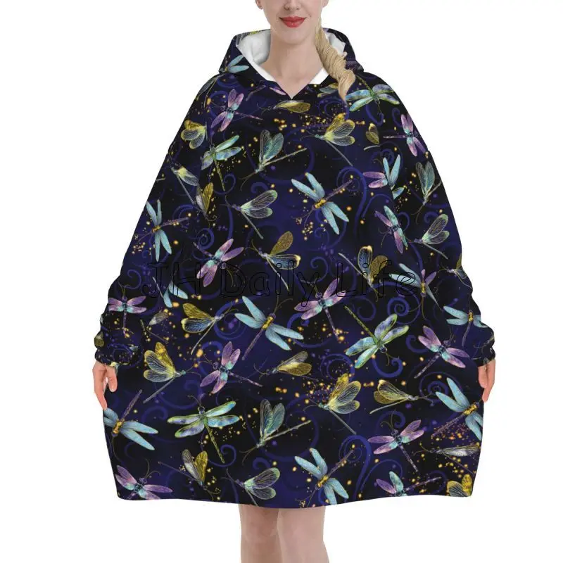 Dragonfly Galaxy Wearable Blan - Sherpa Hoodie Fleece のレビューと価格