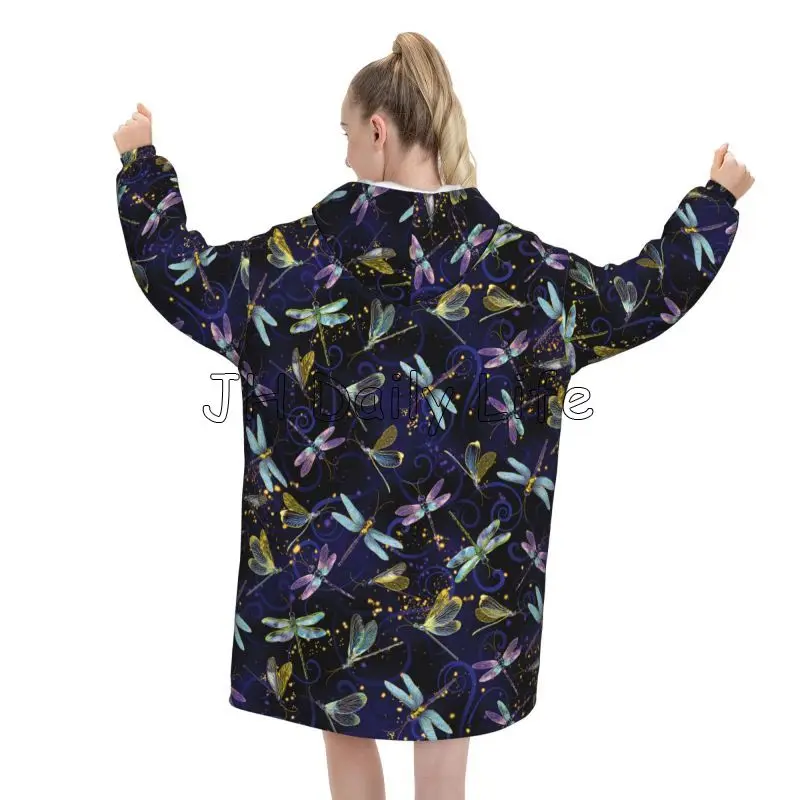 Dragonfly Galaxy Wearable Blan - Sherpa Hoodie Fleece のレビューと価格