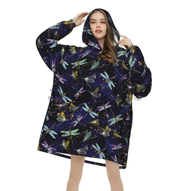 Dragonfly Galaxy Wearable Blan - Sherpa Hoodie Fleece のレビューと価格