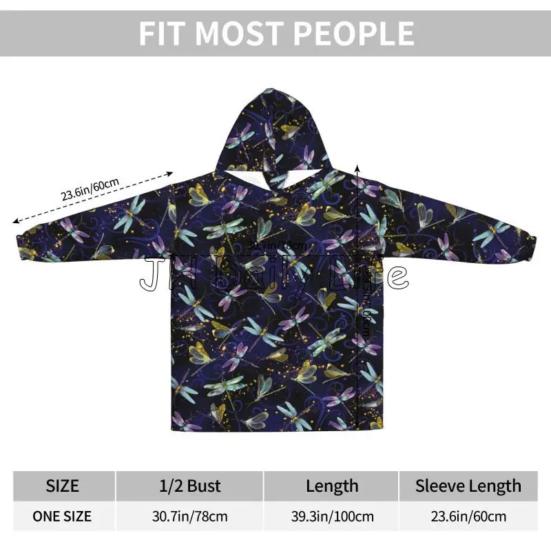 Dragonfly Galaxy Wearable Blan - Sherpa Hoodie Fleece のレビューと価格