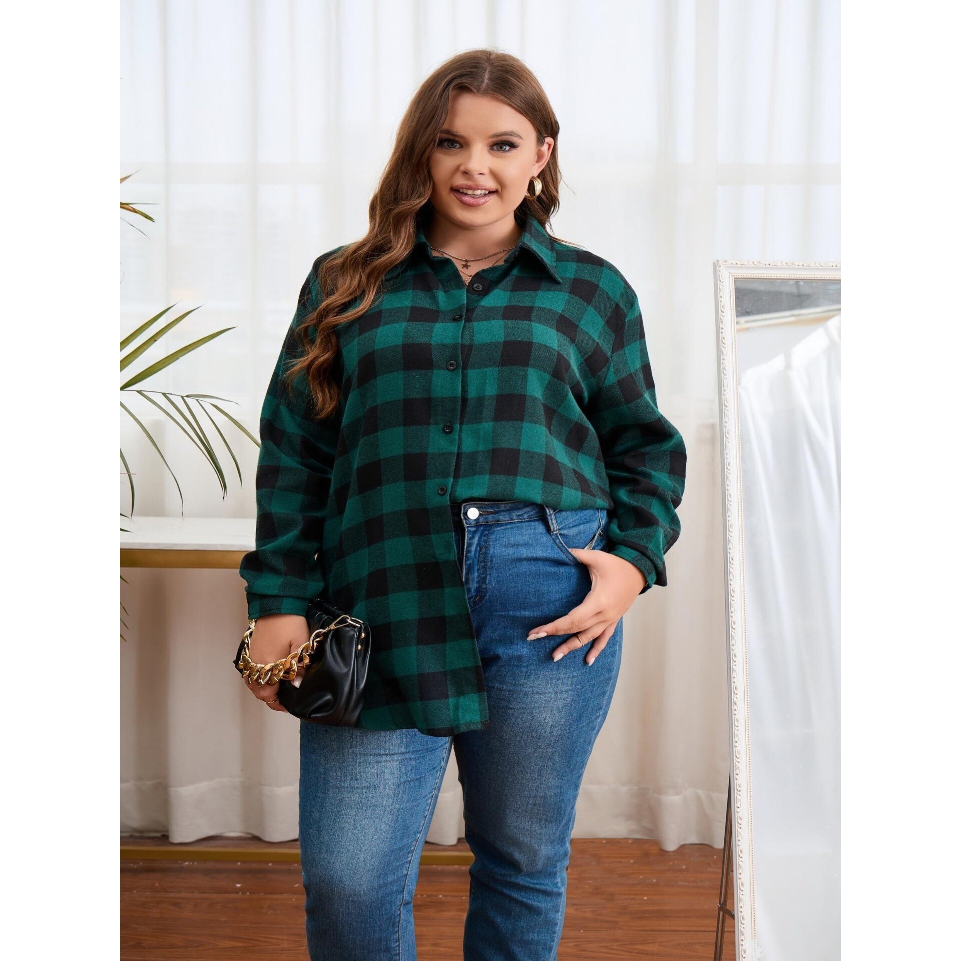 Warm Flannel Plaid Shirt Women - Flannel Shirt Lined のレビューと価格