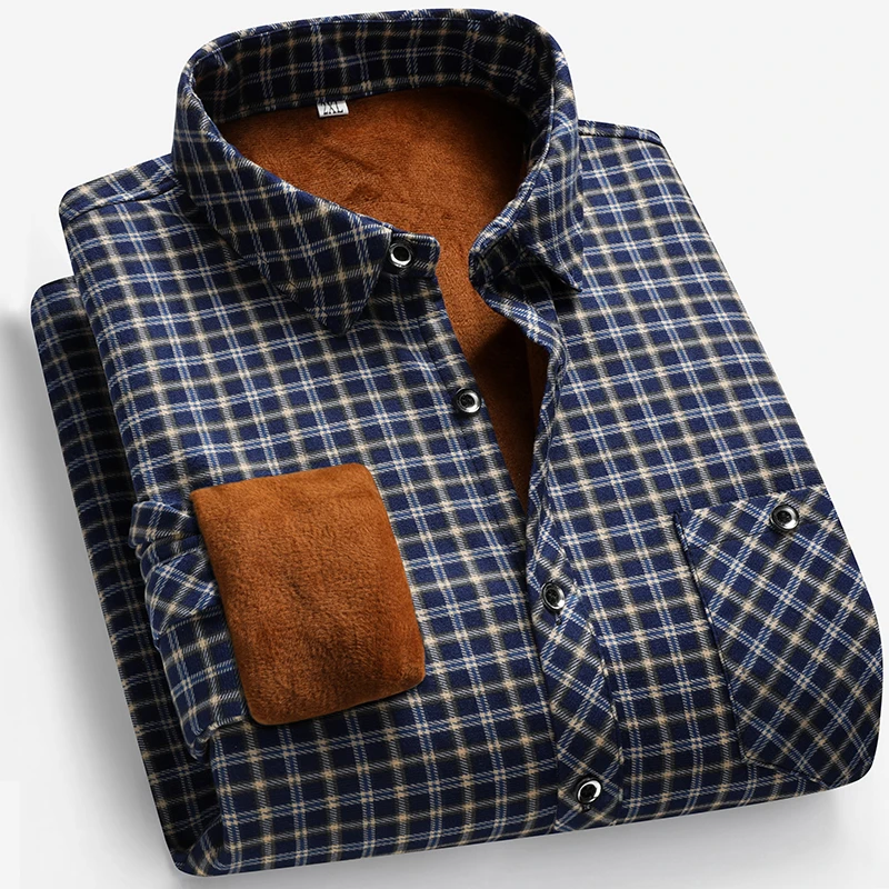 2025 Autumn and Winter Men's F - Flannel Shirt Lined のレビューと価格