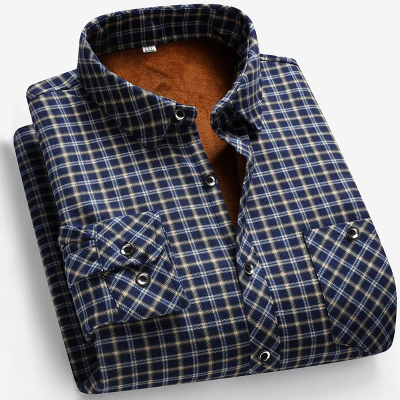 2025 Autumn and Winter Men's F - Flannel Shirt Lined のレビューと価格