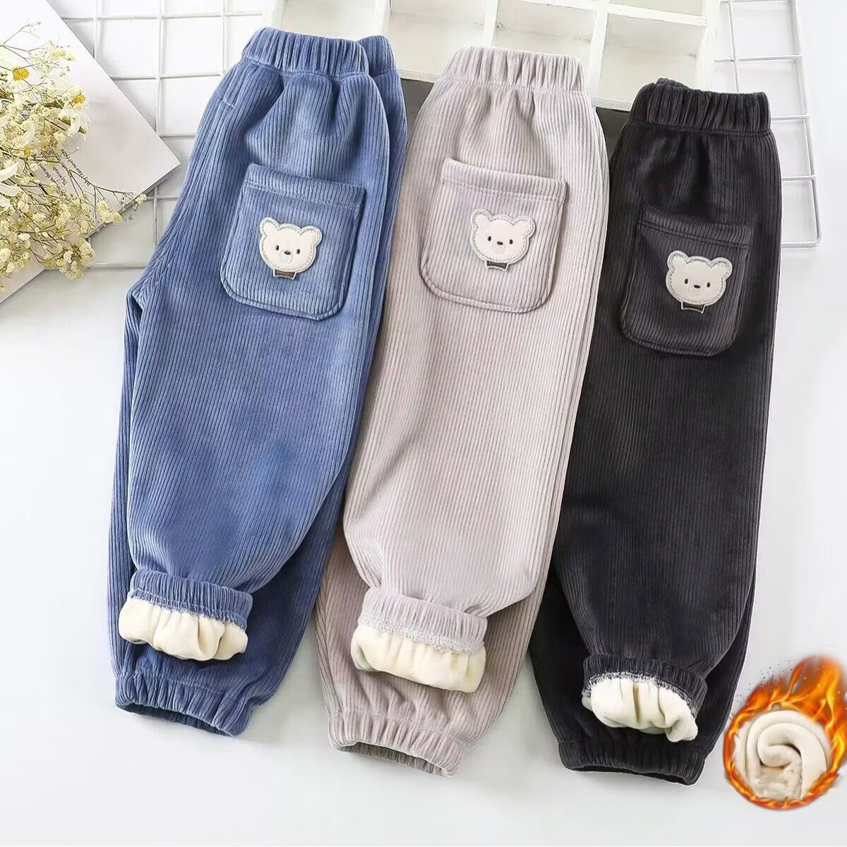 1pcs Boy Girl Winter Velvet Co - Corduroy Pant Warm のレビューと価格