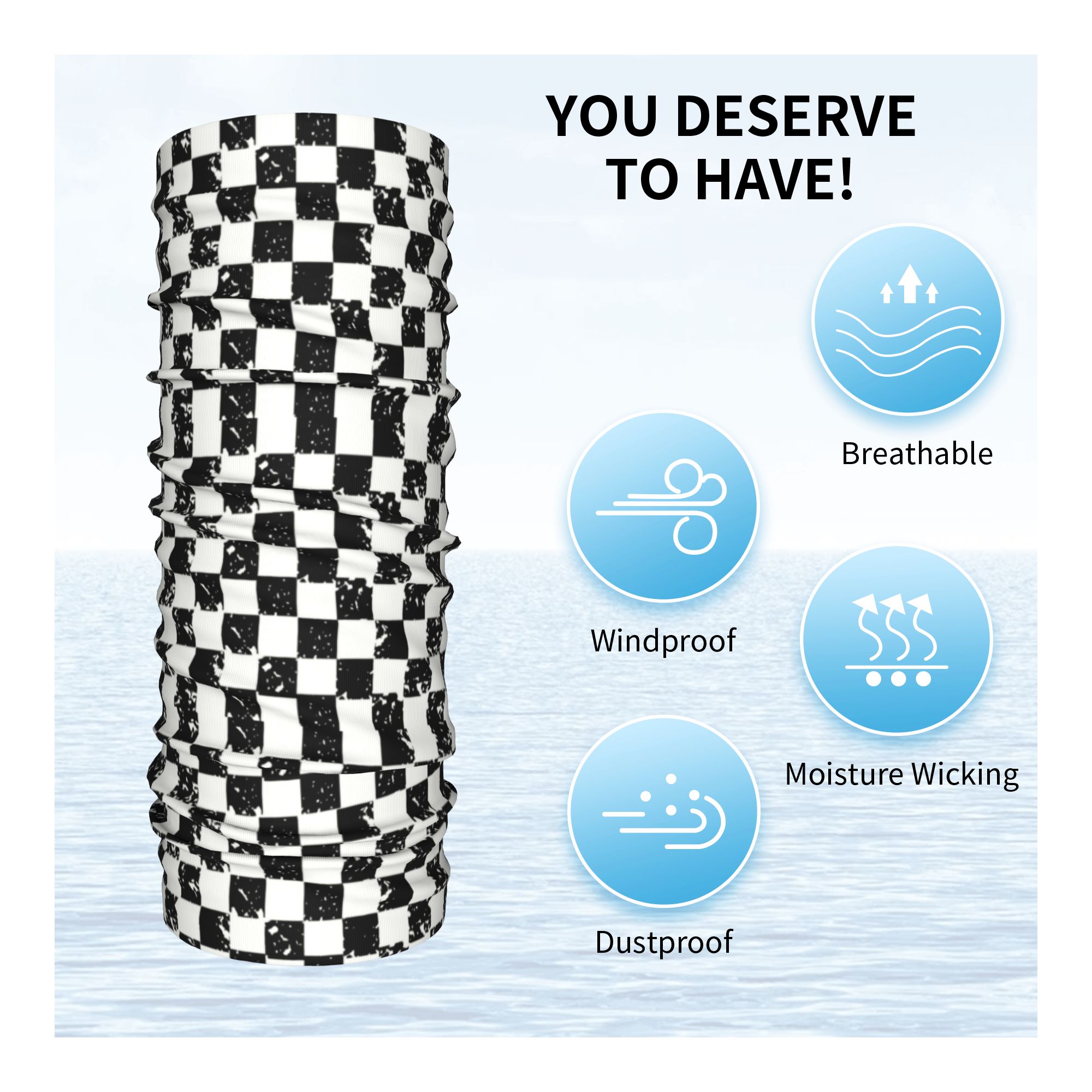 Custom Retro Checkered Flag Wi - Neck Gaiter Fleece のレビューと価格