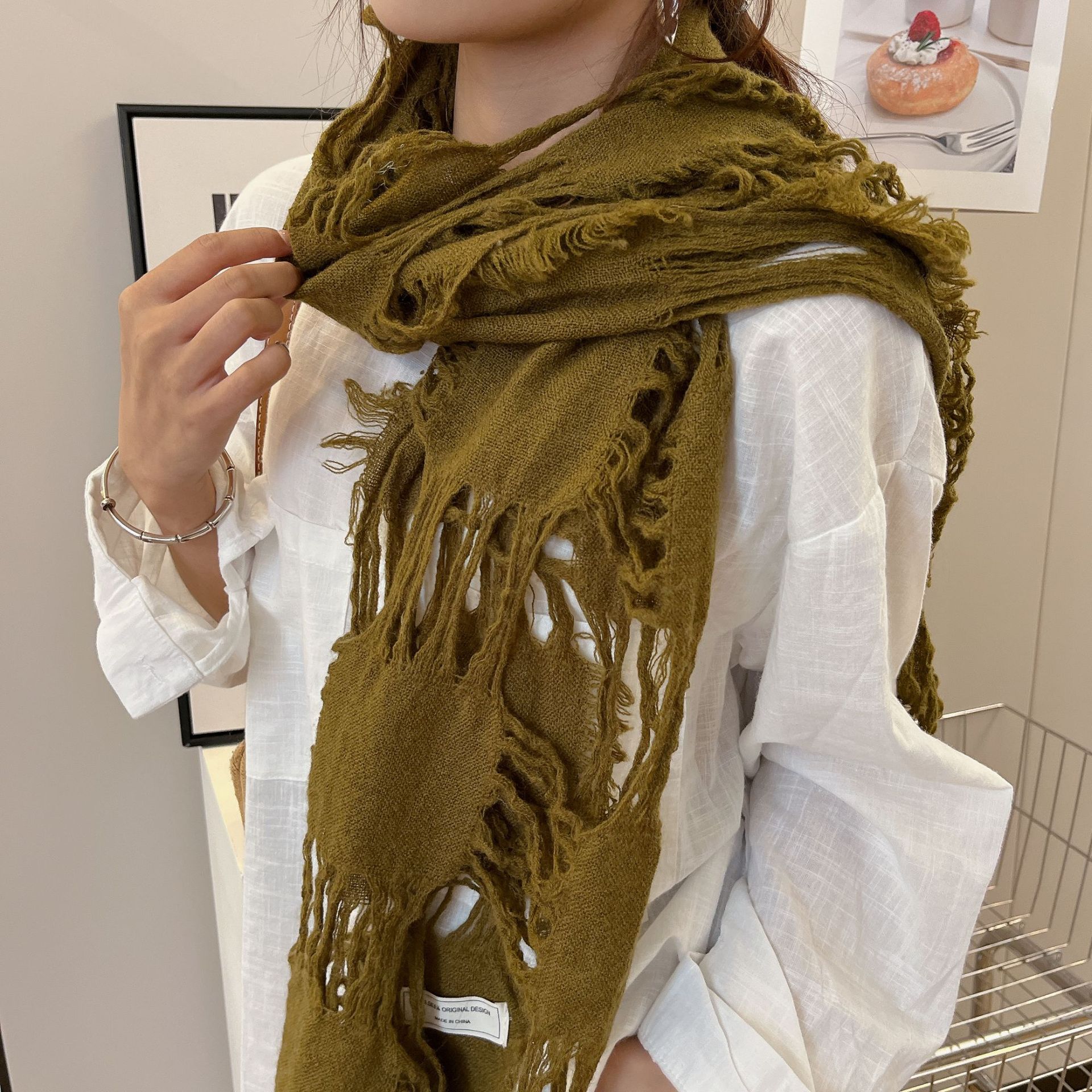 2025 New Fashion Ripped Hole T - Wool Scarf Men のレビューと価格