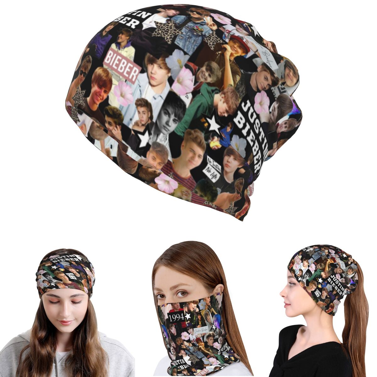 Justin Bieber Bandana Neck Cov - Knit Beanie Hat Warm のレビューと価格