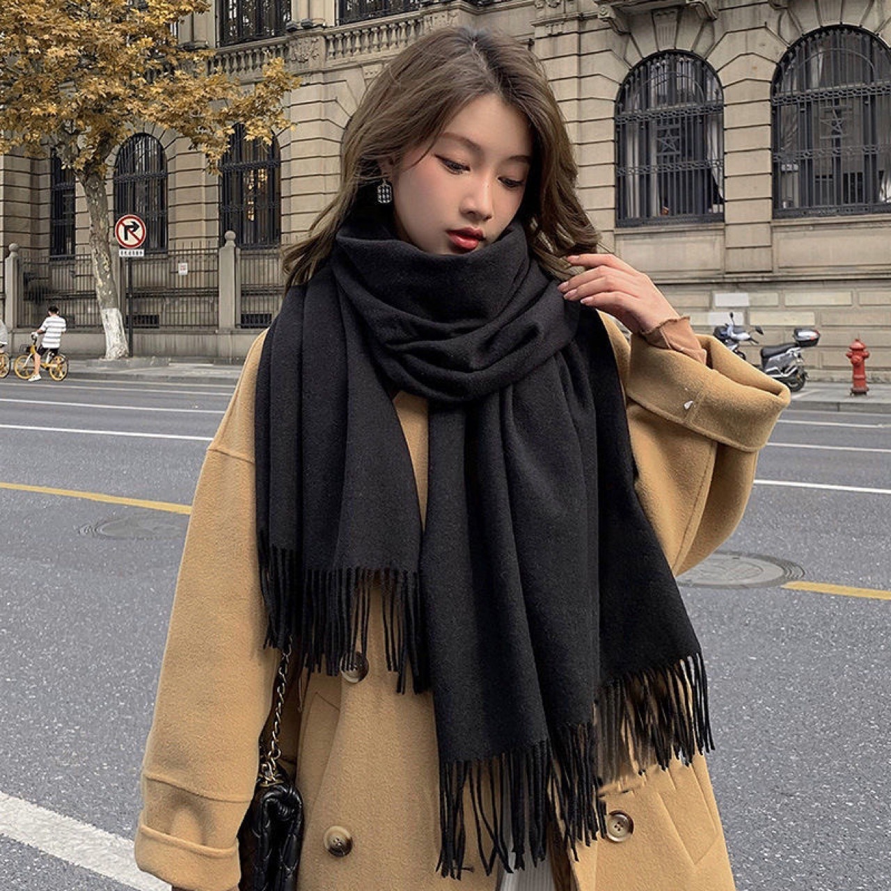 New Black Scarf Cashmere Woman - Wool Scarf Men のレビューと価格