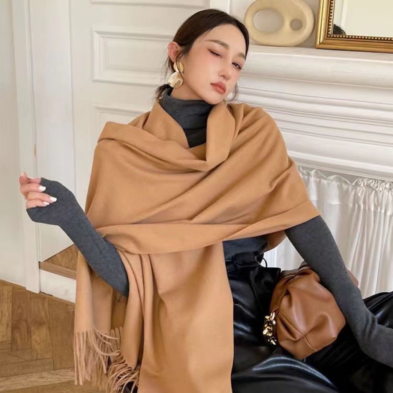 New Black Scarf Cashmere Woman - Wool Scarf Men のレビューと価格