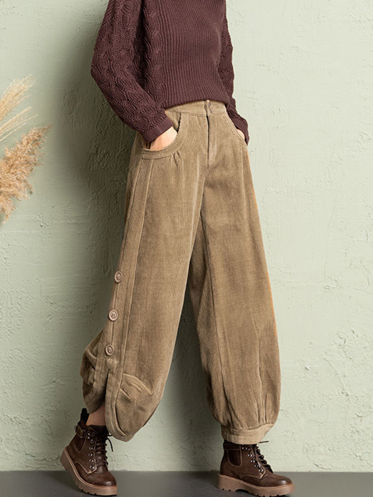 Korean Corduroy Women Pants Fa - Corduroy Pant Warm のレビューと価格