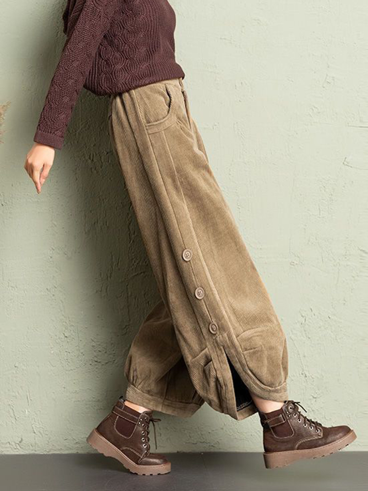 Korean Corduroy Women Pants Fa - Corduroy Pant Warm のレビューと価格
