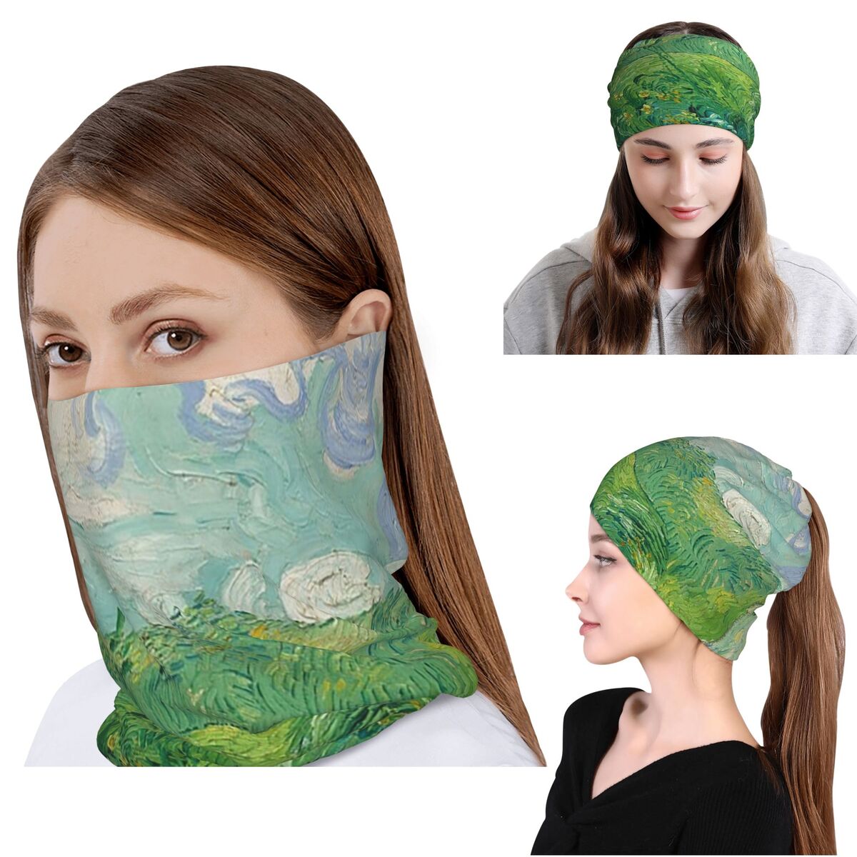 Green Wheat Fields, Auvers, Vi - Knit Beanie Hat Warm のレビューと価格