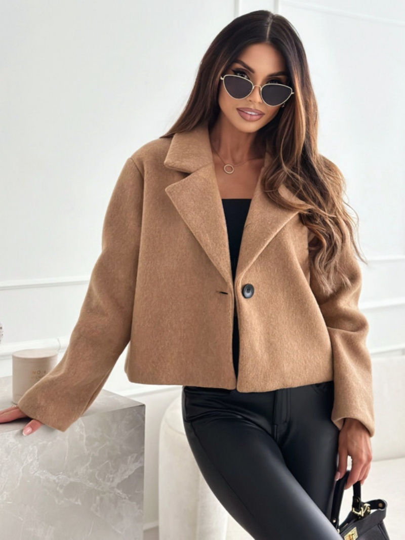 Cropped Trench Coat for Women  - Wool Coat Peacoat のレビューと価格