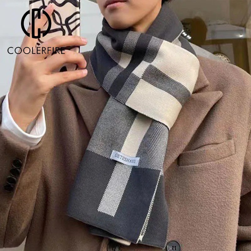 New Winter Men Scarf Keep Warm - Wool Scarf Men のレビューと価格