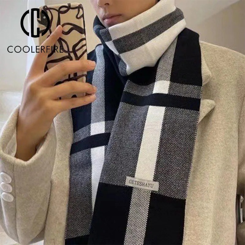 New Winter Men Scarf Keep Warm - Wool Scarf Men のレビューと価格