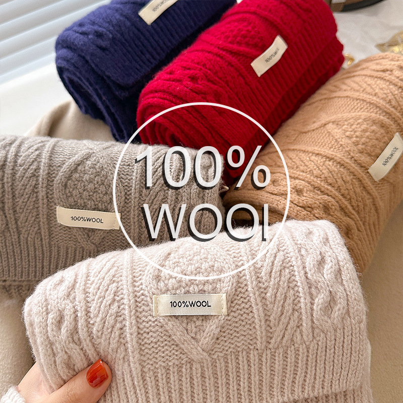 Luxury 100% Wool Scarf Women M - Shawl Wrap Winter のレビューと価格