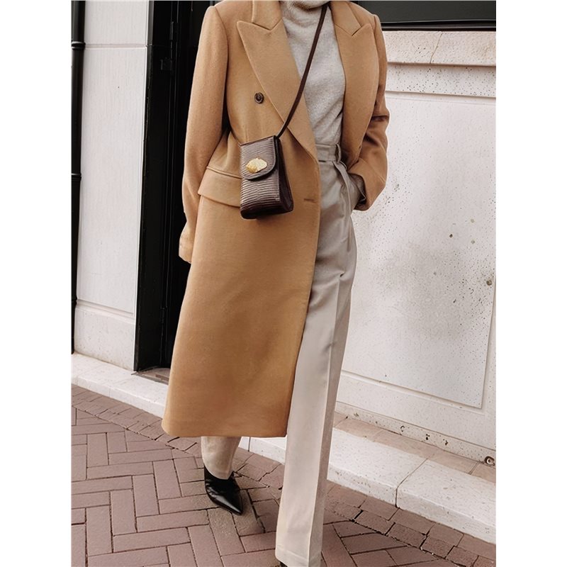 A24F-Womens Long Wool Coats Fa - Wool Coat Peacoat のレビューと価格