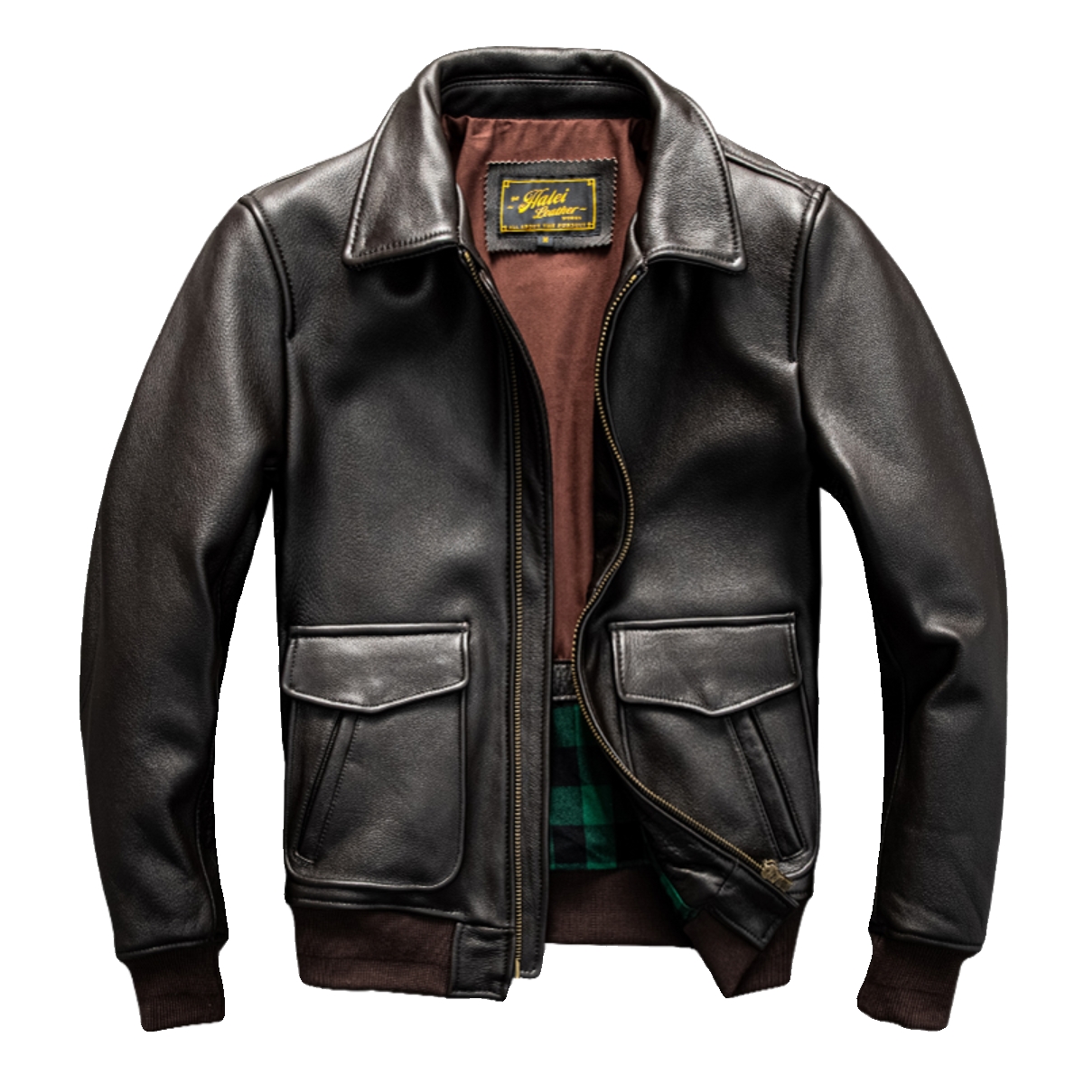 Dark Brown Winter Leather Jack - Down Jacket Packable のレビューと価格