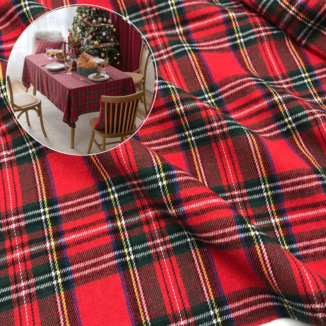 Christmas Plaid Fabric for DIY - Flannel Shirt Lined のレビューと価格