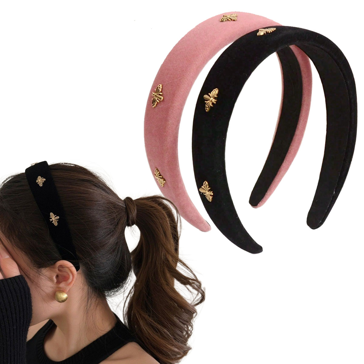 Little Bee Black Velvet Headba - Winter Headband Fleece のレビューと価格