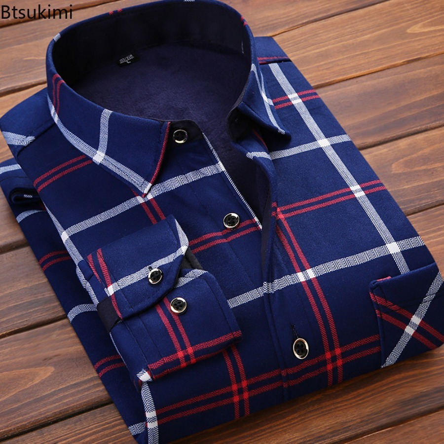 Flannel Men Shirt 2026 Autumn  - Flannel Shirt Lined のレビューと価格