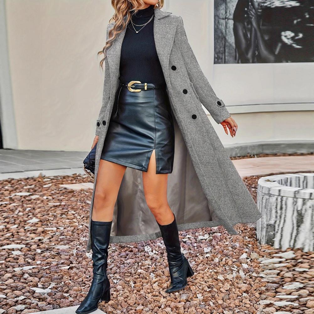 Autumn Coat Women's Long Wool  - Wool Coat Peacoat のレビューと価格