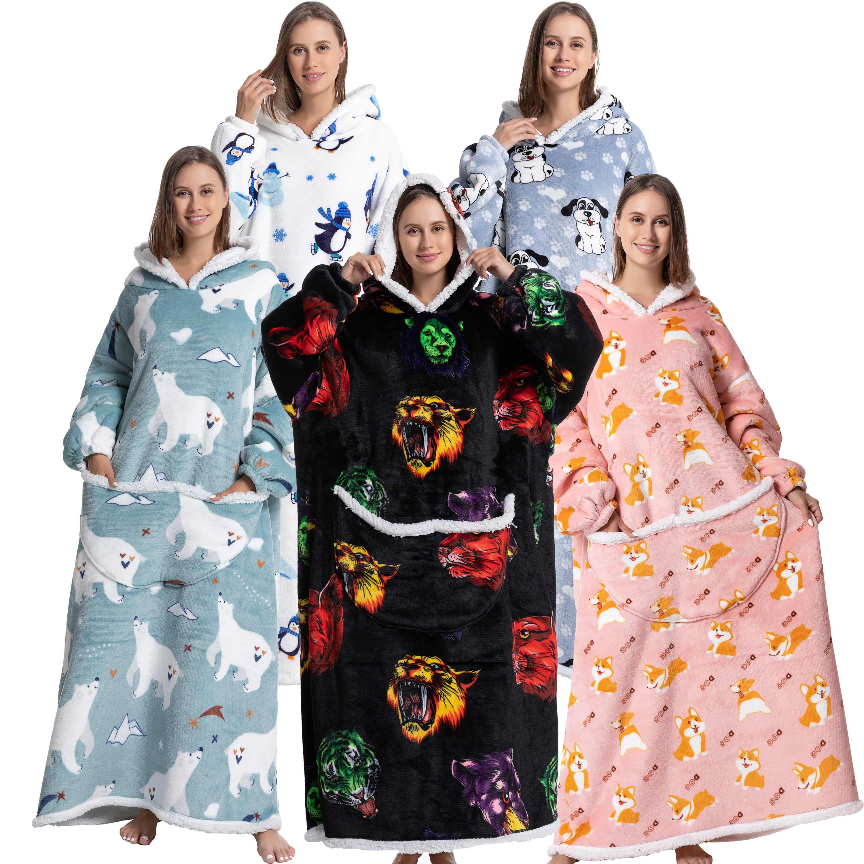 Oversized Wearable Blanket Coz - Sherpa Hoodie Fleece のレビューと価格