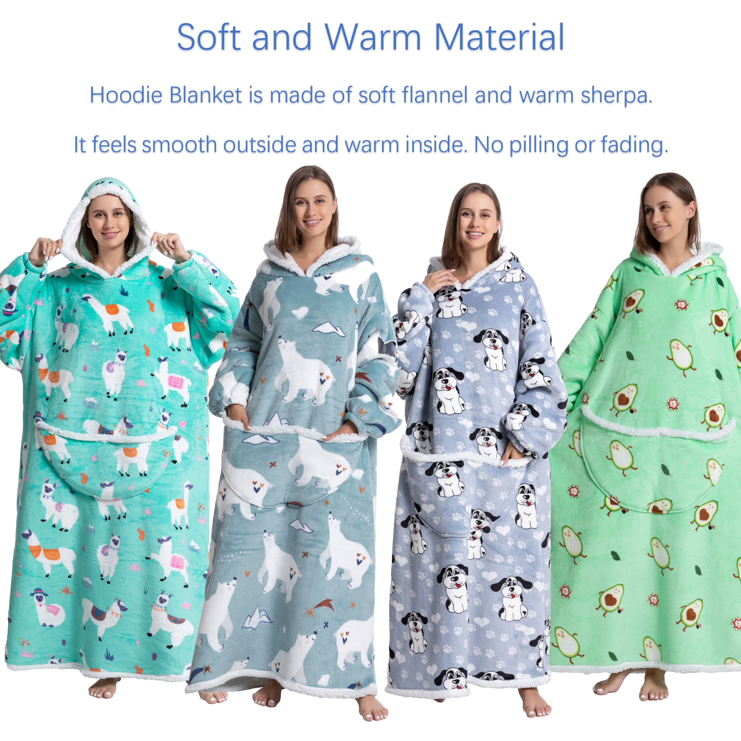 Oversized Wearable Blanket Coz - Sherpa Hoodie Fleece のレビューと価格