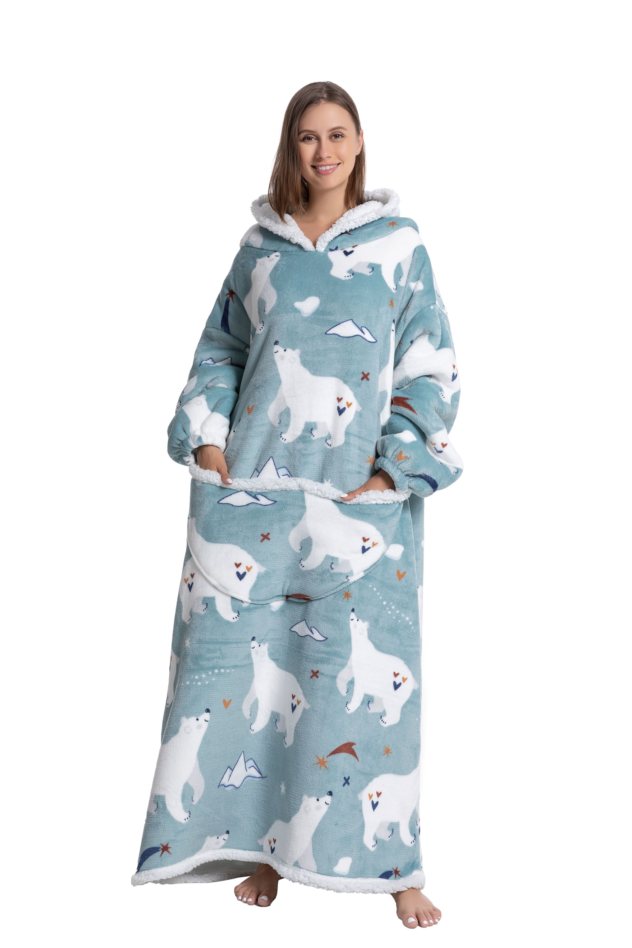Oversized Wearable Blanket Coz - Sherpa Hoodie Fleece のレビューと価格