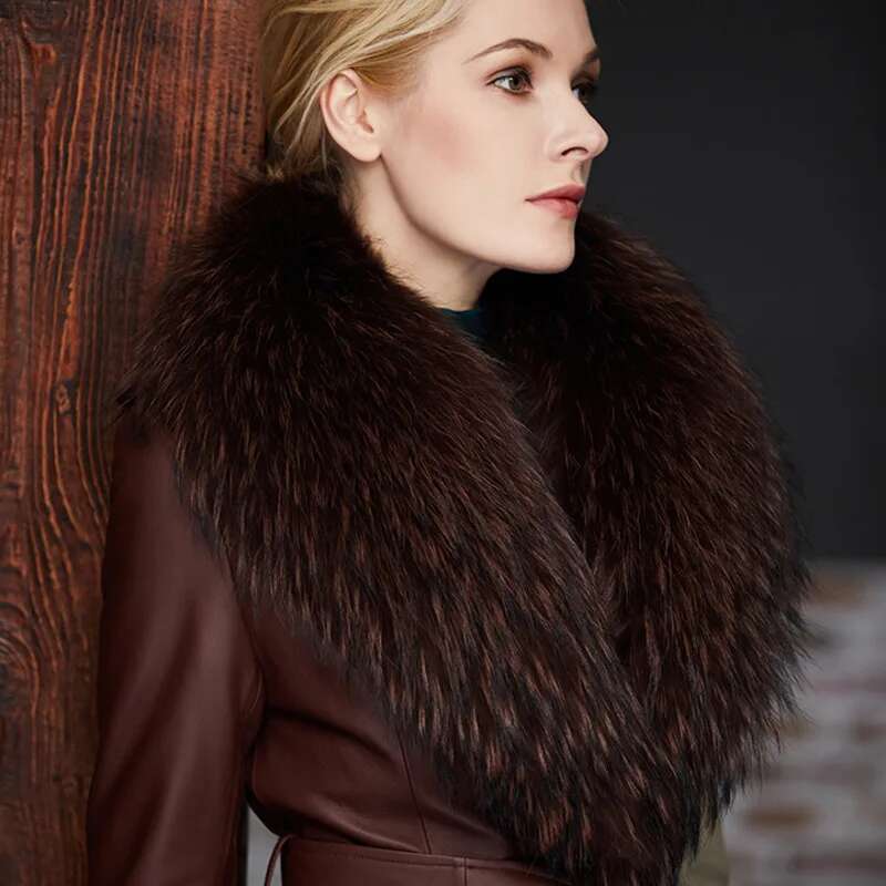 Raccoon Fur Collar Female Wint - Shawl Wrap Winter のレビューと価格