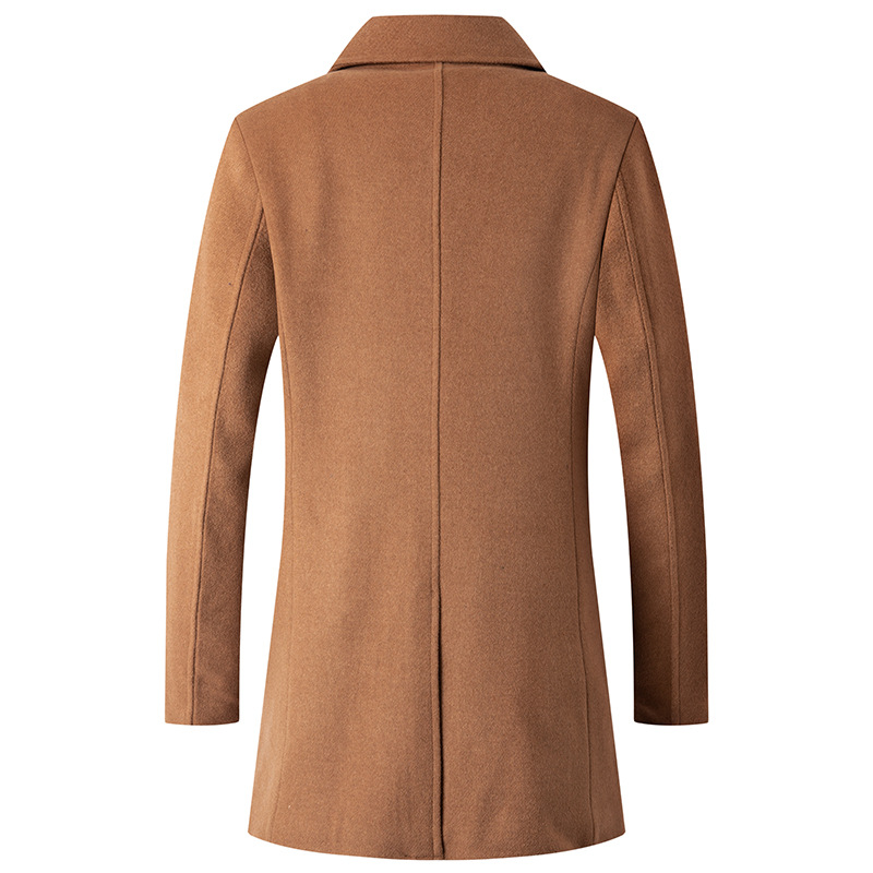 Double Breasted Coat Men Peaco - Wool Coat Peacoat のレビューと価格
