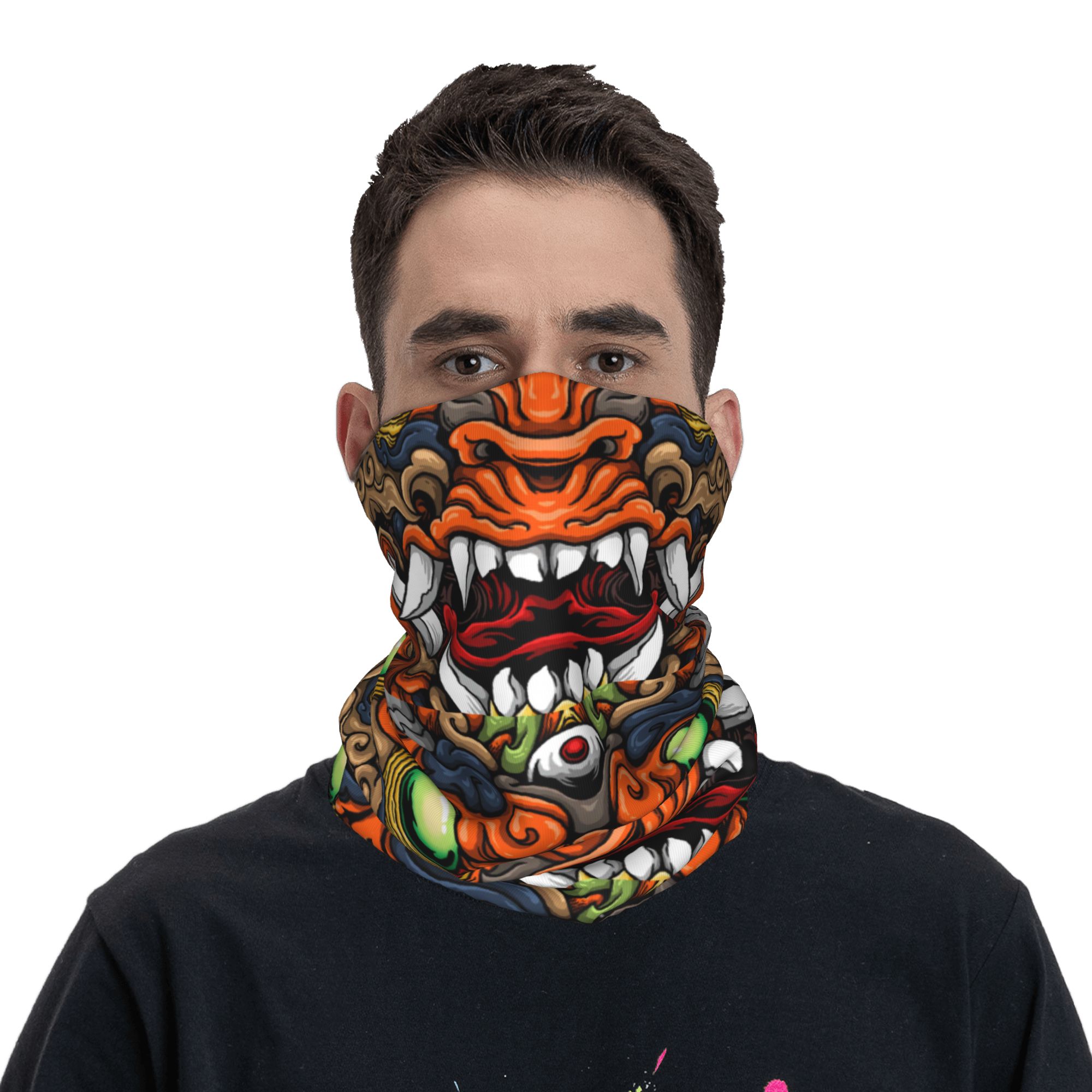 Custom Samurai Demon Oni Winte - Neck Gaiter Fleece のレビューと価格